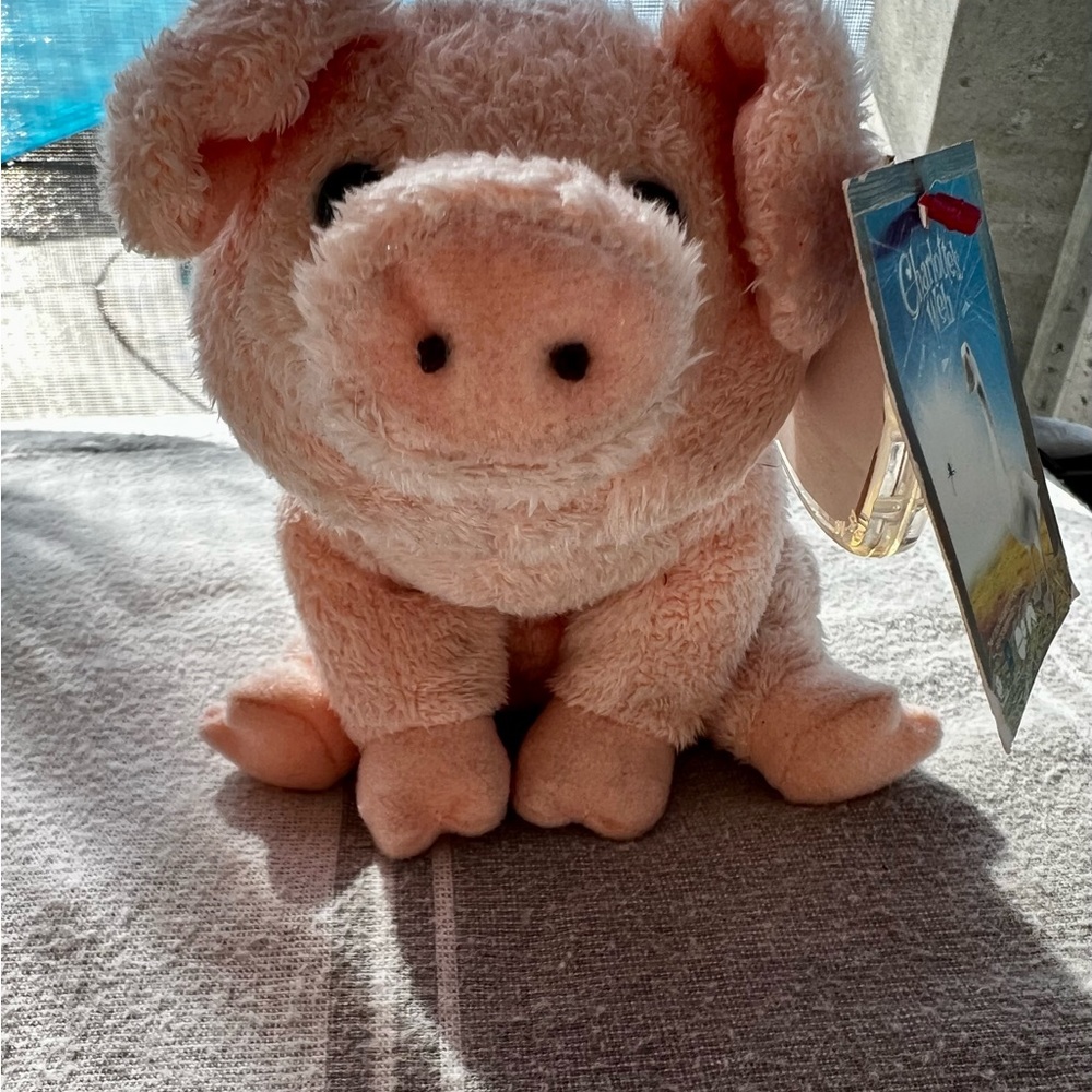 Charlotte’s Web ‘Wilbur’ Pig Plush Toy Beanie Baby Collectable (NM)